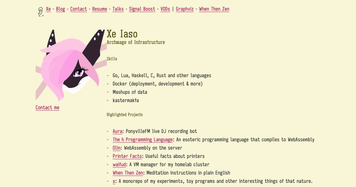 Screenshot of web page.
